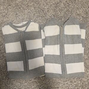 Burt's Bees Soft Gray and White Infant Bodysuit